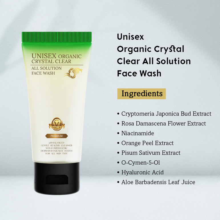 Unisex Organic Crystal Clear All Solution Face Wash (70 ML)