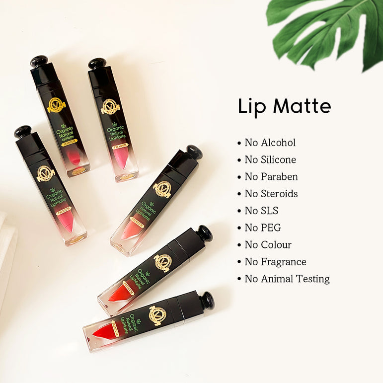 Organic Natural Lip Matte (12 Shades) (3-in-1 Eyeshadow, Blush On, Lip Matte)